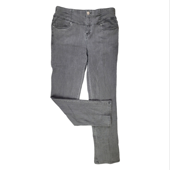 *PETITE* Intro Love the Fit High Rise Tummy Control Straight Leg Gray - Picture 1 of 7